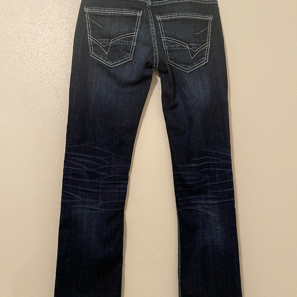 Women’s BKE Denim Aiden 26R X 28 Bootleg RN75720 Dark Wash WHISKERING - Picture 4 of 12